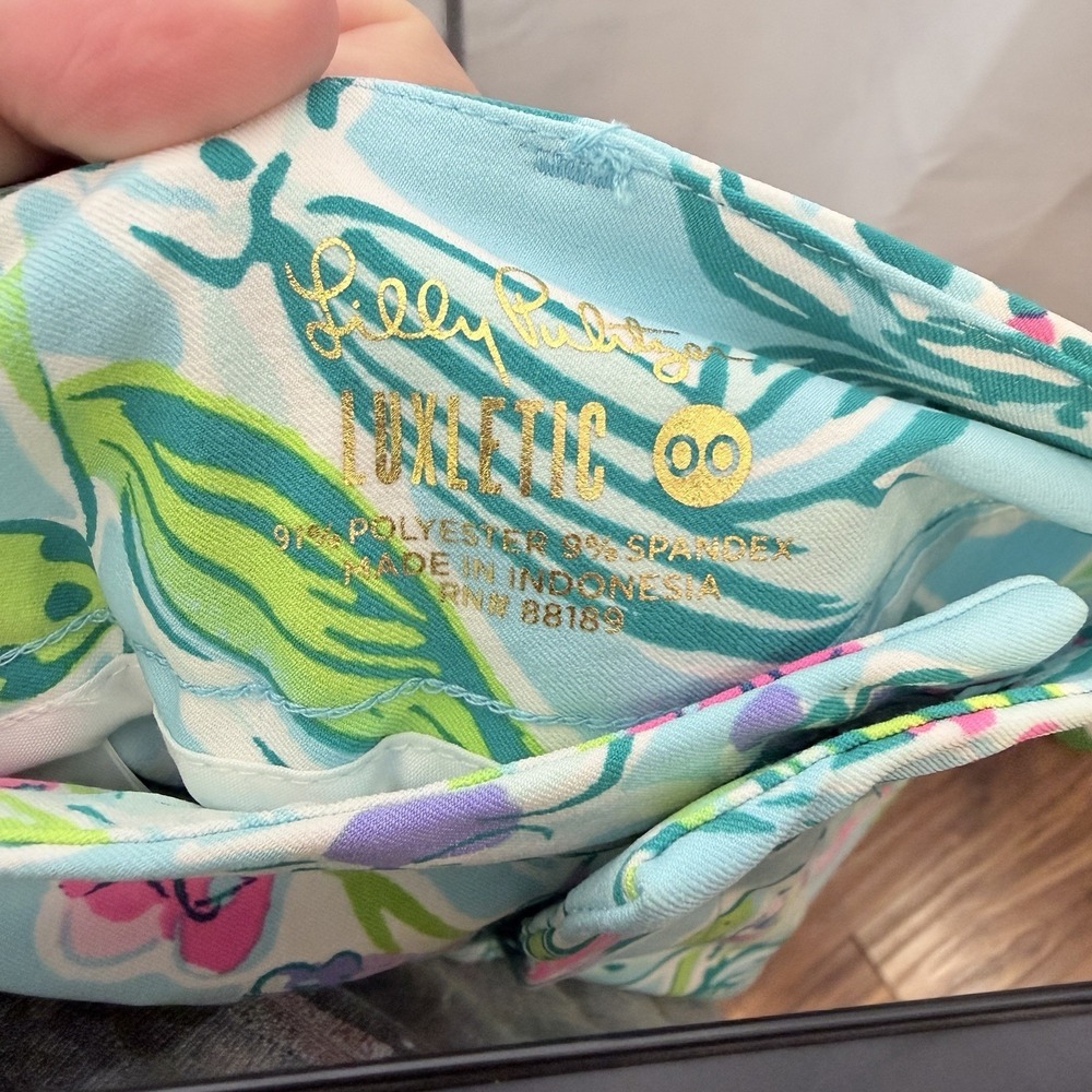 Lilly Pulitzer Fairway Performance Shorts 00 UPF 50+ Bali Blue Sway This Way NWT - Picture 5 of 8